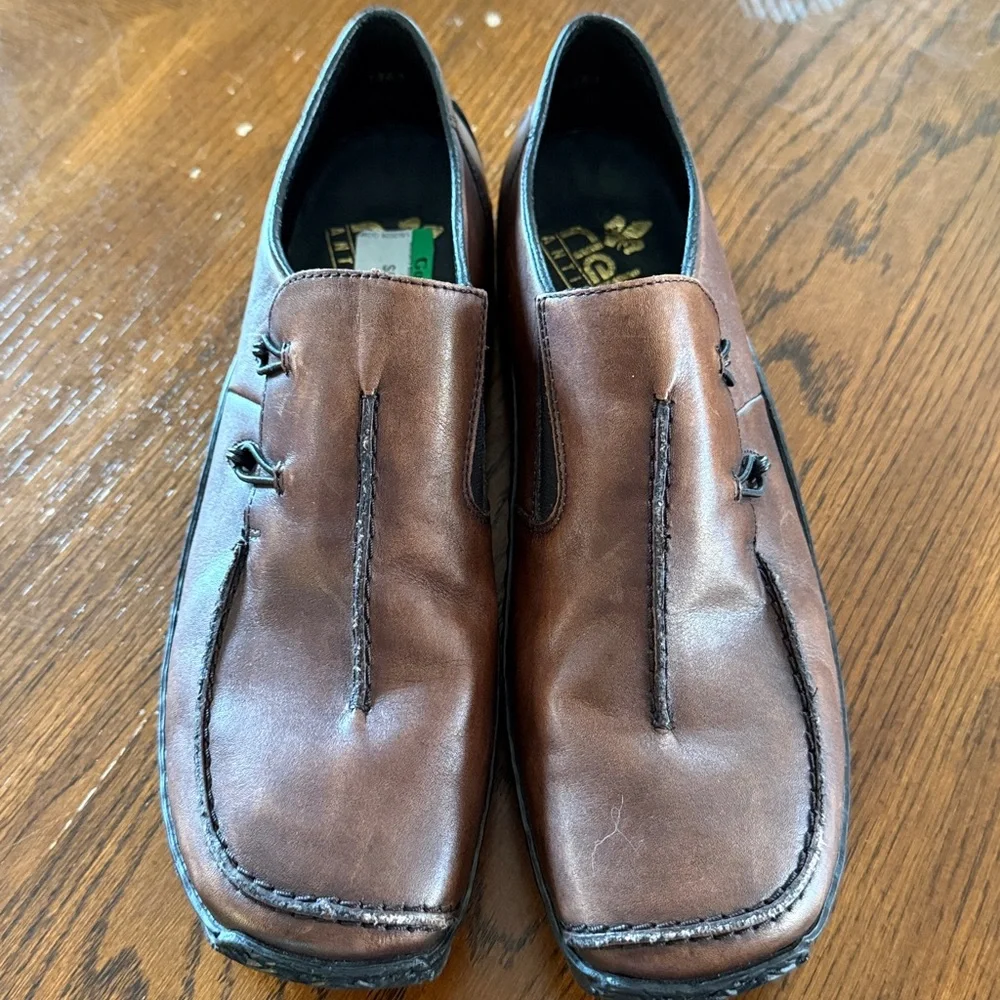 Rieker Brown Leather Slip-On Flats